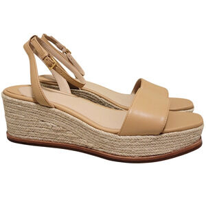 Lauren Ralph Lauren Ankle Strap Espadrille Sandals Leona Size US 9B Buff Brown